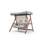 Casa si Gradina - Gradina si terasa - Balansoare si hamace - Balansoare - Balansoar de gradina dublu, Hanah Home, lemn de pin, gri, 190x150x195 cm - Infinity.ro