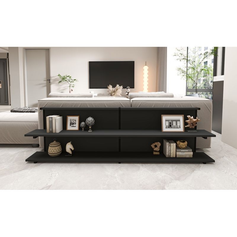 Casa si Gradina - Mobilier - Comode si corpuri - Console - Consola, Hanah Home, pal melaminat si metal, antracit, 180x52x22 cm - Infinity.ro