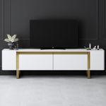 Casa si Gradina - Mobilier - Comode si corpuri - Comode - Comoda tv, Hanah Home, pal melaminat, alb auriu, 180x50x30 cm, 618BLY1270 - Infinity.ro