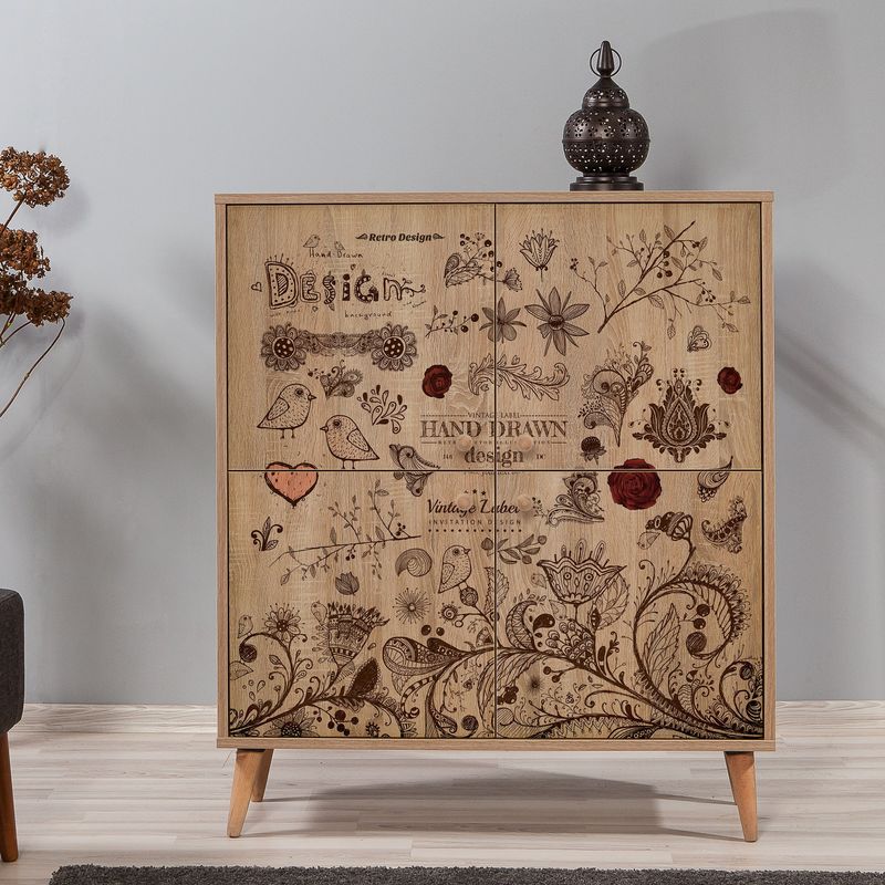 Casa si Gradina - Mobilier - Dulapuri si sifoniere - Dulapuri - Dulap multifunctional, Hanah Home, pal melaminat, stejar sonoma, 95x36x111 cm, 863SPH3952 - Infinity.ro