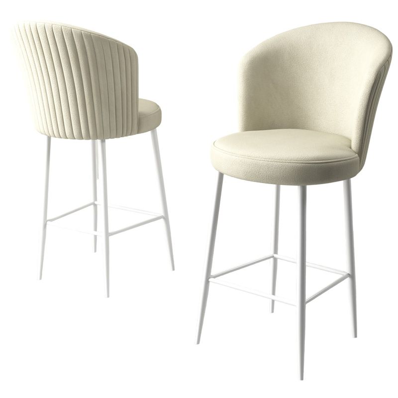 Casa si Gradina - Mobilier - Scaune si fotolii - Tabureti - Set taburete bar, Hanah Home, metal, crem alb, 46x40x102 cm, 4 bucati - Infinity.ro