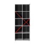 Casa si Gradina - Mobilier - Biblioteci si rafturi - Biblioteci - Biblioteca, Hanah Home, pal melaminat, alb rosu, 75x30x188 cm - Infinity.ro
