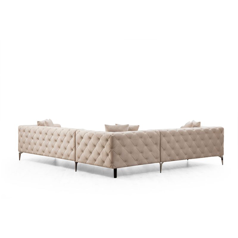 Casa si Gradina - Mobilier - Canapele si coltare - Coltare - Coltar, Hanah Home, stofa, ecru, 310x270x70 cm - Infinity.ro