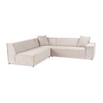 Casa si Gradina - Mobilier - Canapele si coltare - Coltare - Coltar, Hanah Home, cadru lemn de carpen, stofa in, maro deschis, 240x265x70 cm - Infinity.ro