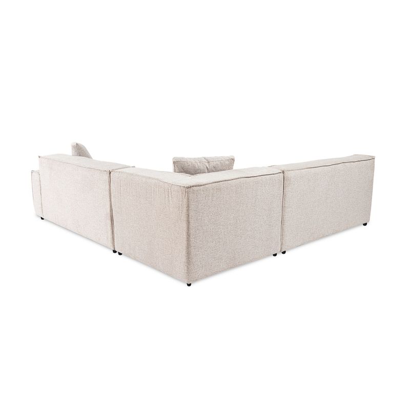 Casa si Gradina - Mobilier - Canapele si coltare - Coltare - Coltar, Hanah Home, cadru lemn de carpen, stofa in, maro deschis, 240x265x70 cm - Infinity.ro