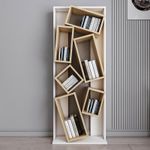 Casa si Gradina - Mobilier - Biblioteci si rafturi - Biblioteci - Biblioteca, Hanah Home, pal melaminat, alb si stejar, 63x24x153.6 cm - Infinity.ro