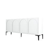 Casa si Gradina - Mobilier - Comode si corpuri - Console - Consola, Hanah Home, pal melaminat, alb si negru, 180x35x79 cm - Infinity.ro