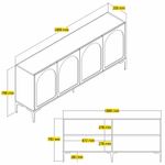 Casa si Gradina - Mobilier - Comode si corpuri - Console - Consola, Hanah Home, pal melaminat, alb si negru, 180x35x79 cm - Infinity.ro