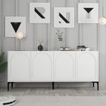 Casa si Gradina - Mobilier - Comode si corpuri - Console - Consola, Hanah Home, pal melaminat, alb si negru, 180x35x79 cm - Infinity.ro