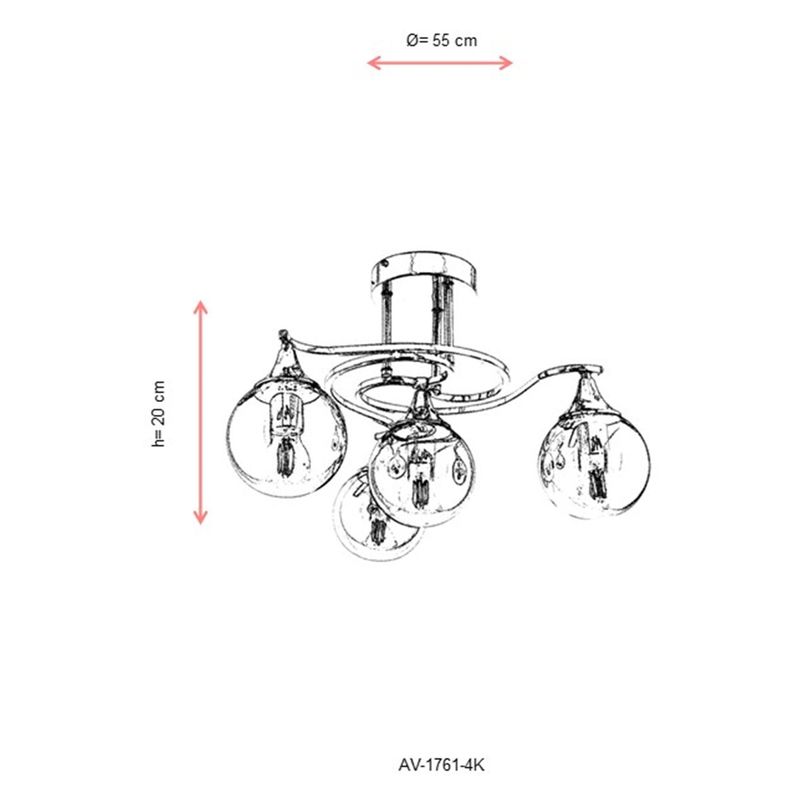 Casa si Gradina - Corpuri si surse de iluminat - Lustre si pendule - Candelabru, Opviq, metal, crom, 20x55 cm - Infinity.ro
