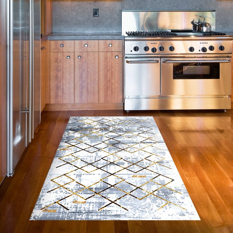 Casa si Gradina - Textile si covoare - Covoare - Covoare casa - Covor, Conceptum Hypnose, albastru, 100x150 cm, 100% poliester, antiderapant, lavabil la masina, 955ANR4449 - Infinity.ro