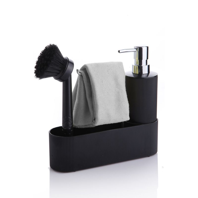 Casa si Gradina - Bucatarie si vesela - Organizare si depozitare bucatarie - Dispensere detergent - Set bucatarie, Hermia, plastic, negru, 2 piese - Infinity.ro
