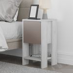 Casa si Gradina - Mobilier - Comode si corpuri - Noptiere - Noptiera, Hanah Home, pal melaminat, alb si moka deschis, 30x30x55 cm - Infinity.ro