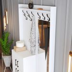 Casa si Gradina - Mobilier - Organizare si depozitare - Cuiere - Cuier hol, Hanah Home, pal melaminat, alb, 120x35x200 cm, 845HCT4228 - Infinity.ro