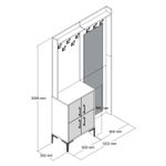 Casa si Gradina - Mobilier - Organizare si depozitare - Cuiere - Cuier hol, Hanah Home, pal melaminat, alb, 120x35x200 cm, 845HCT4228 - Infinity.ro