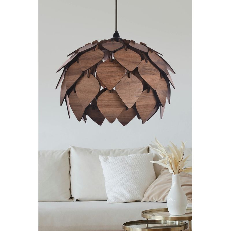Casa si Gradina - Corpuri si surse de iluminat - Lustre si pendule - Candelabru, Opviq, mdf, maro, diametru 40 cm, cablu reglabil - Infinity.ro