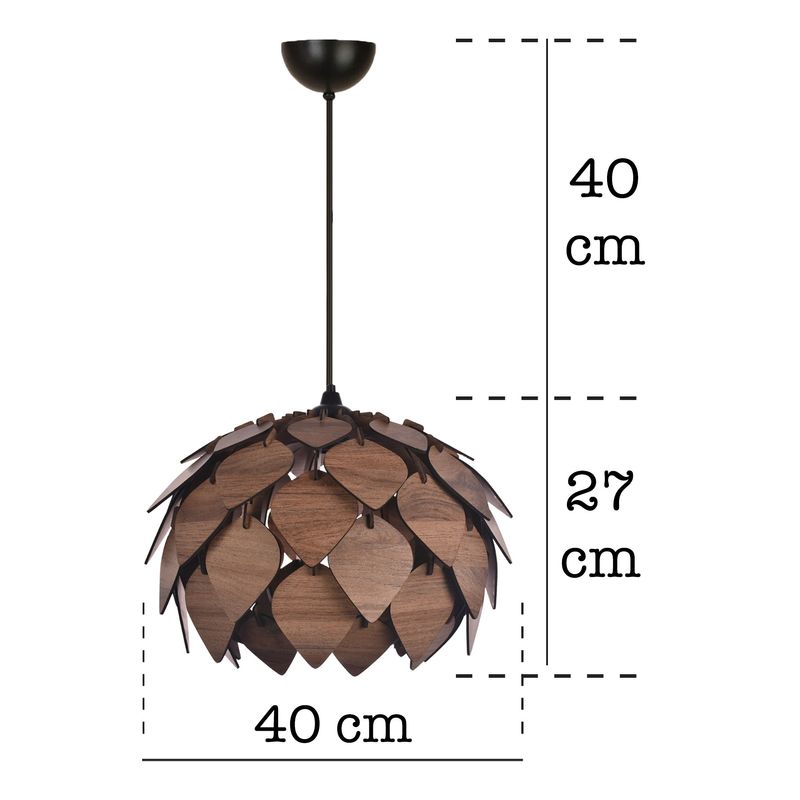 Casa si Gradina - Corpuri si surse de iluminat - Lustre si pendule - Candelabru, Opviq, mdf, maro, diametru 40 cm, cablu reglabil - Infinity.ro