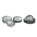 Casa si Gradina - Bucatarie si vesela - Vesela si tacamuri - Servicii de masa - Serviciu de masa 24 piese, Hermia, portelan, crem verde negru - Infinity.ro