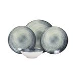 Casa si Gradina - Bucatarie si vesela - Vesela si tacamuri - Servicii de masa - Serviciu de masa 24 piese, Hermia, portelan, crem verde negru - Infinity.ro