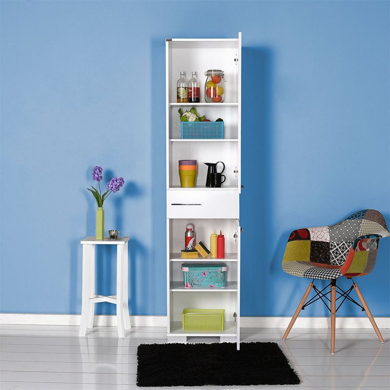 Casa si Gradina - Mobilier - Dulapuri si sifoniere - Dulapuri - Dulap multifunctional, Hanah Home, pal melaminat, alb, 45x40x187 cm - Infinity.ro