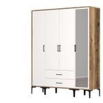 Casa si Gradina - Mobilier - Dulapuri si sifoniere - Sifoniere - Sifonier, Hanah Home, pal melaminat, nuc si alb, 160x47.5x201.4 cm, 845HCT5495 - Infinity.ro