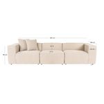 Casa si Gradina - Mobilier - Canapele si coltare - Canapele - Canapea 3 locuri, Hanah Home, in, piersica, 303x108x65 cm - Infinity.ro