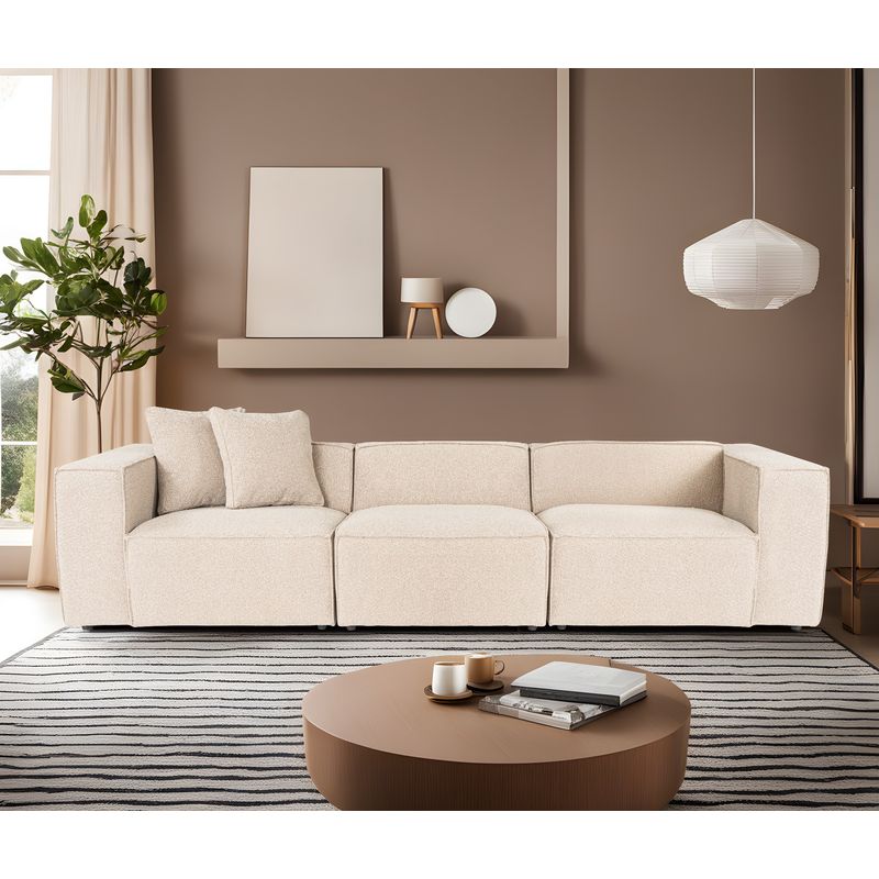 Casa si Gradina - Mobilier - Canapele si coltare - Canapele - Canapea 3 locuri, Hanah Home, in, piersica, 303x108x65 cm - Infinity.ro