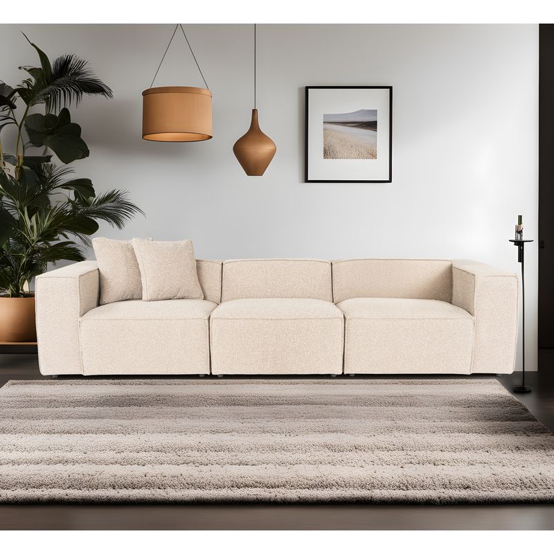 Casa si Gradina - Mobilier - Canapele si coltare - Canapele - Canapea 3 locuri, Hanah Home, in, piersica, 303x108x65 cm - Infinity.ro
