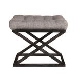 Casa si Gradina - Mobilier - Scaune si fotolii - Tabureti - Taburet, Atelier Del Sofa, metal, poliester, negru, gri, 50x42x40 cm, 383EVN1174 - Infinity.ro