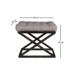 Casa si Gradina - Mobilier - Scaune si fotolii - Tabureti - Taburet, Atelier Del Sofa, metal, poliester, negru, gri, 50x42x40 cm, 383EVN1174 - Infinity.ro