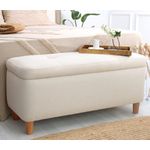 Casa si Gradina - Mobilier - Canapele si coltare - Banchete - Puf cu spatiu de depozitare, Atelier Del Sofa, bumbac si in, crem, 100x45x41 cm - Infinity.ro