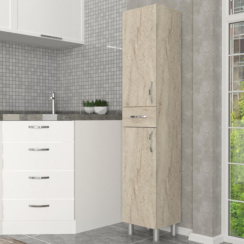 Casa si Gradina - Mobilier - Mobilier baie - Corpuri baie - Dulap baie, Hanah Home, pal melaminat, travertin, 35x31.3x179 cm - Infinity.ro