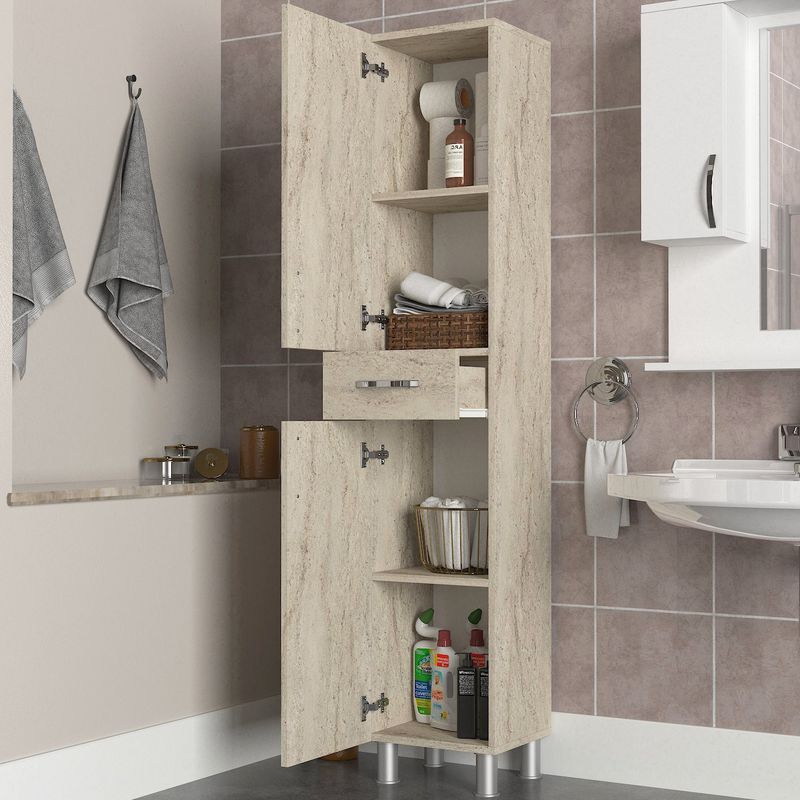 Casa si Gradina - Mobilier - Mobilier baie - Corpuri baie - Dulap baie, Hanah Home, pal melaminat, travertin, 35x31.3x179 cm - Infinity.ro