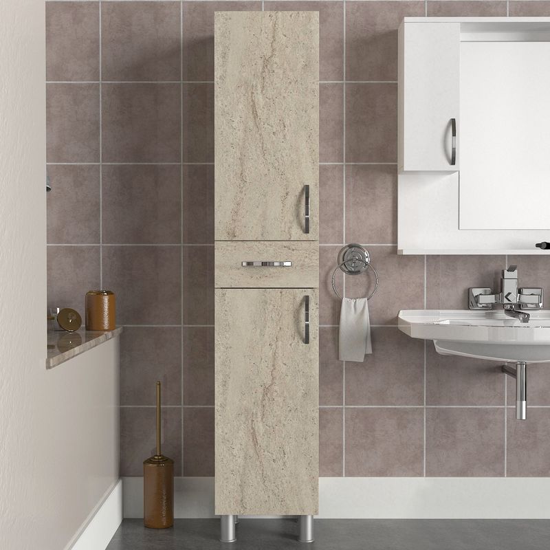 Casa si Gradina - Mobilier - Mobilier baie - Corpuri baie - Dulap baie, Hanah Home, pal melaminat, travertin, 35x31.3x179 cm - Infinity.ro