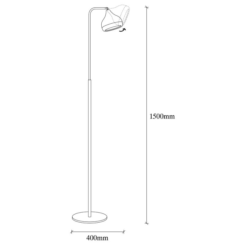 Casa si Gradina - Corpuri si surse de iluminat - Veioze si lampi - Lampadare - Lampadar, Opviq, metal, negru cupru, 40x28x150 cm - Infinity.ro