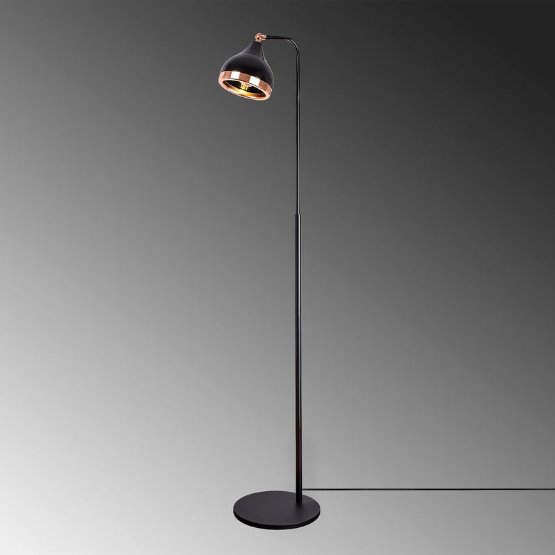 Casa si Gradina - Corpuri si surse de iluminat - Veioze si lampi - Lampadare - Lampadar, Opviq, metal, negru cupru, 40x28x150 cm - Infinity.ro
