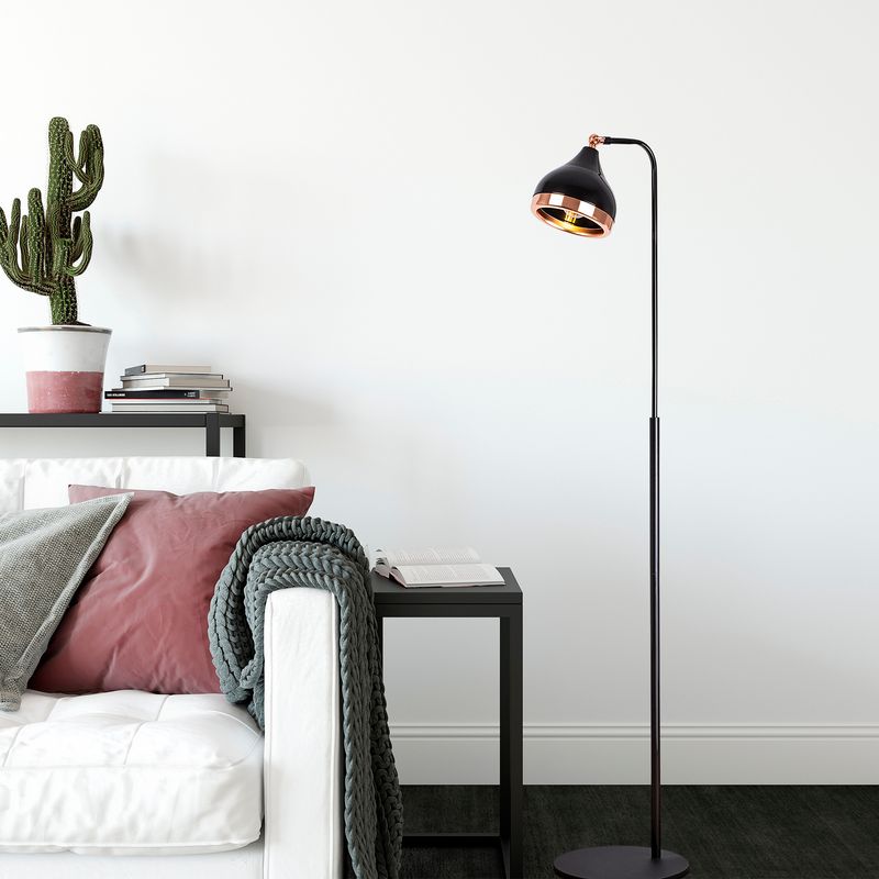 Casa si Gradina - Corpuri si surse de iluminat - Veioze si lampi - Lampadare - Lampadar, Opviq, metal, negru cupru, 40x28x150 cm - Infinity.ro