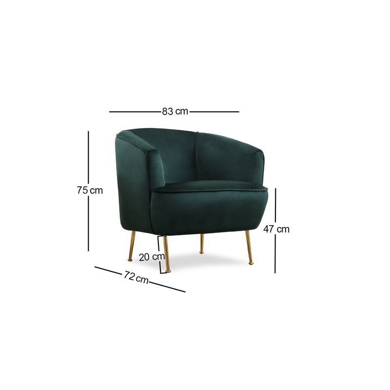 Casa si Gradina - Mobilier - Scaune si fotolii - Fotolii - Fotoliu, Hanah Home, lemn fag si pal, verde, 83x75x72 cm - Infinity.ro