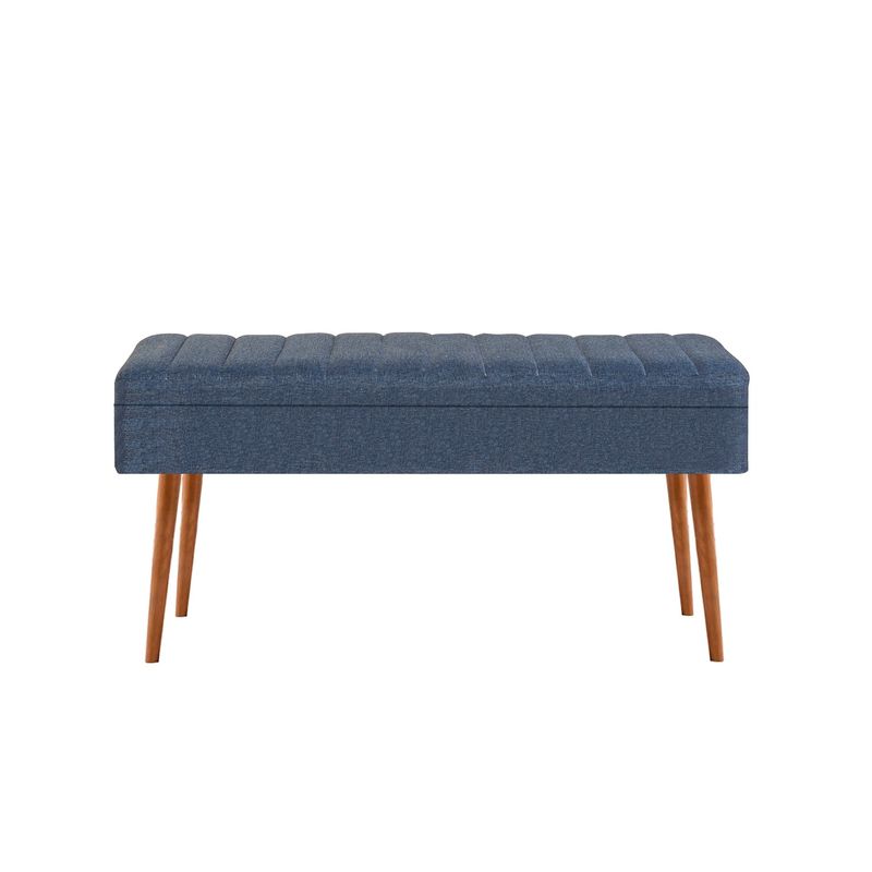 Casa si Gradina - Mobilier - Canapele si coltare - Banchete - Banca, Hanah Home, pal melaminat, pin atlantic si albastru inchis, 110x40x50 cm - Infinity.ro