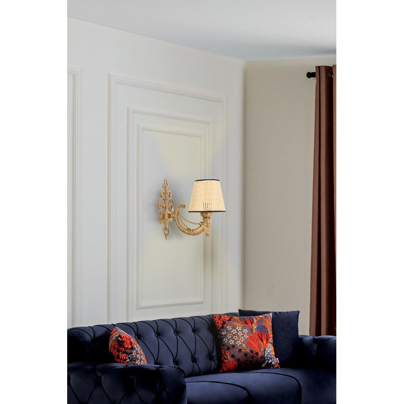 Casa si Gradina - Corpuri si surse de iluminat - Plafoniere, aplice si spoturi - Aplica de perete, Opviq, metal, natural auriu, 24x26 cm, 390FLH2344 - Infinity.ro