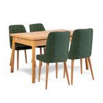 Casa si Gradina - Mobilier - Seturi de mobilier - Seturi mese si scaune - Set masa extensibila si scaune, Hanah Home, PAL melaminat, pin atlantic verde, masa 120-153x75x77 cm - Infinity.ro
