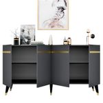 Casa si Gradina - Mobilier - Comode si corpuri - Console - Consola, Hanah Home, pal melaminat, antracit si auriu, 150x40x80 cm, 475OLV1739 - Infinity.ro