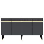 Casa si Gradina - Mobilier - Comode si corpuri - Console - Consola, Hanah Home, pal melaminat, antracit si auriu, 150x40x80 cm, 475OLV1739 - Infinity.ro