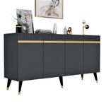 Casa si Gradina - Mobilier - Comode si corpuri - Console - Consola, Hanah Home, pal melaminat, antracit si auriu, 150x40x80 cm, 475OLV1739 - Infinity.ro