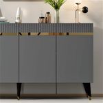 Casa si Gradina - Mobilier - Comode si corpuri - Console - Consola, Hanah Home, pal melaminat, antracit si auriu, 150x40x80 cm, 475OLV1739 - Infinity.ro