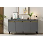 Casa si Gradina - Mobilier - Comode si corpuri - Console - Consola, Hanah Home, pal melaminat, antracit si auriu, 150x40x80 cm, 475OLV1739 - Infinity.ro