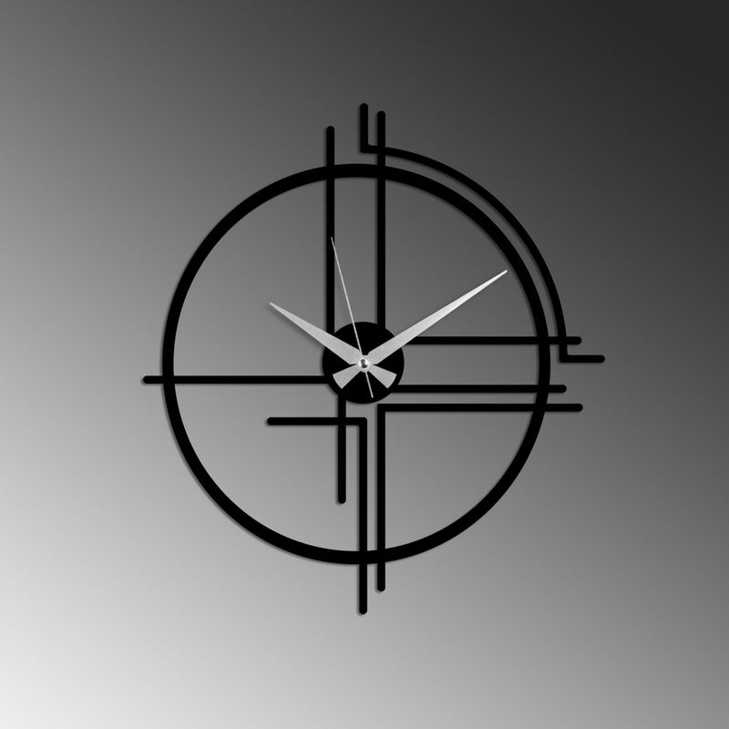 Casa si Gradina - Decoratiuni - Ceasuri - Ceas de perete decorativ, Wallxpert, metal, negru, 49x44 cm - Infinity.ro