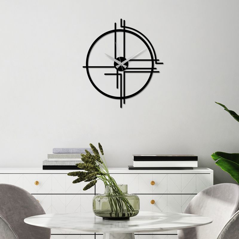 Casa si Gradina - Decoratiuni - Ceasuri - Ceas de perete decorativ, Wallxpert, metal, negru, 49x44 cm - Infinity.ro