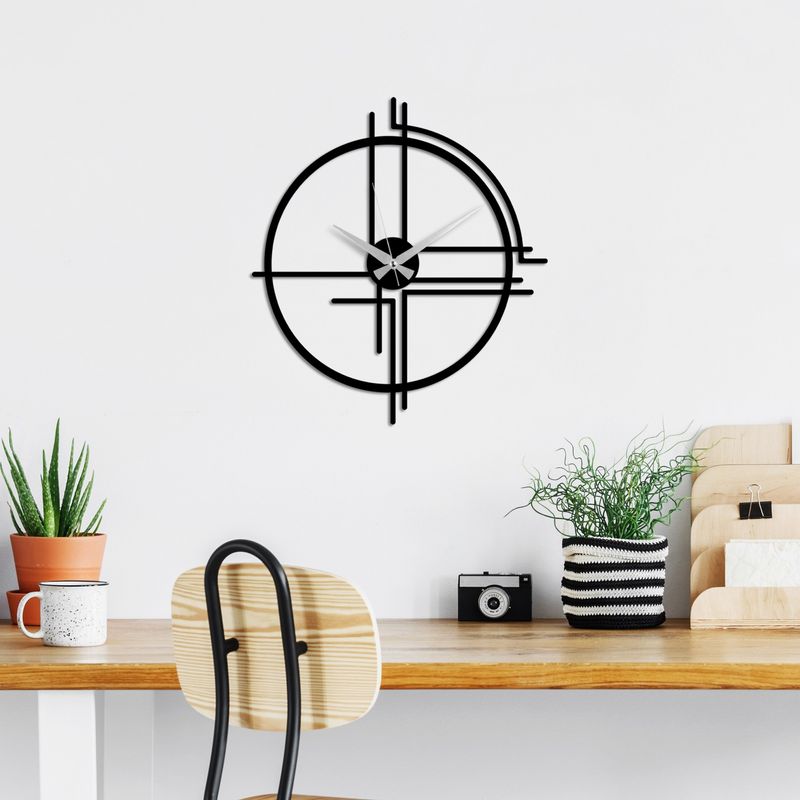 Casa si Gradina - Decoratiuni - Ceasuri - Ceas de perete decorativ, Wallxpert, metal, negru, 49x44 cm - Infinity.ro