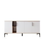 Casa si Gradina - Mobilier - Comode si corpuri - Console - Consola, Hanah Home, pal melaminat, stejar si alb, 180x40x79 cm - Infinity.ro